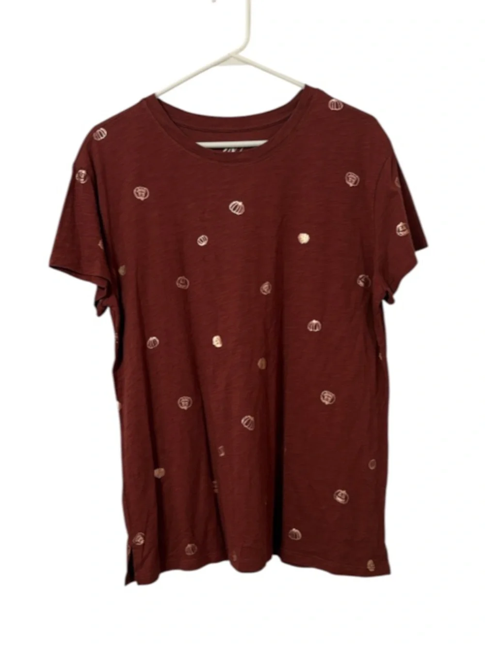 Maurices Comfort Metallic All Over Mini Pumpkin Tee